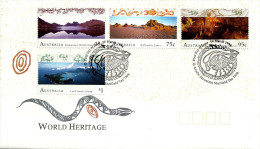 AUSTRALIA FDC WORLD HERITAGE SITES ULURU ETC.  SET OF 4 STAMPS FV$4.25 DATED 04-03-1993 CTO SG? READ DESCRIPTION !! - Covers & Documents