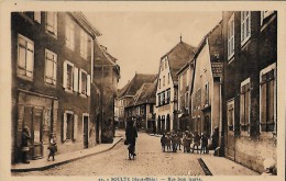 CARTE POSTALE ORIGINALE ANCIENNE : SOULTZ  LA RUE JEAN JAURES  ANIMEE  HAUT RHIN (68) - Soultz