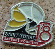 SAPEURS POMPIERS DE SAINT YORRE - FRANCE - 18 - CASQUE -  FIREMAN    -        (BRUN) - Bomberos