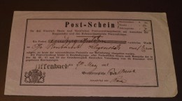 Deutsches Reich Brief  Post Schein Offenbach 1861  #cover2564 - Altri & Non Classificati