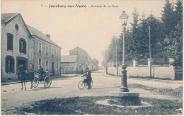 CPA 51 - JONCHERY --- AVENUE DE LA GARE (attelage, Cycliste...) - Jonchery-sur-Vesle