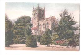 Great Malvern Priory Church Vintage Postcard Worcestershire -  Unused - Other & Unclassified