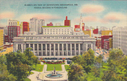 Indiana Indianapolis Birds Eye View Of Downtown Showing Federal Building - Indianapolis