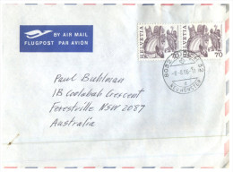 (PF 755) Switzerland Cover Posted To Australia In 1986 - Brieven En Documenten