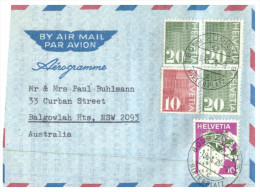 (PF 755) Switzerland Aerogramme Posted To Australia In 1975 - Storia Postale