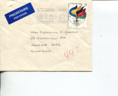 (PF 590) Luxembourg Olympic Games Centenary Cover Posted To Australia - Cartas & Documentos