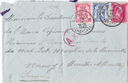 12248# BELGIQUE LETTRE CENSURE ALLEMANDE Obl SIGNEULX 1943 NANCY MEURTHE MOSELLE - Lettres & Documents