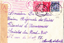 12249# BELGIQUE LETTRE CENSURE ALLEMANDE Obl DINANT 1943 NANCY MEURTHE MOSELLE - Brieven En Documenten