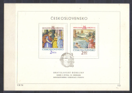 Czechoslovakia Mi  2214-2215  FIRST DAY SHEET  Bratislava Gobelins , Wand Aprons 1974 - Cartas & Documentos