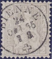 Heimat BE BIENNE 1865-10-24 Voll-Stempel Auf 2Rp Grau Zu#28 Sitzende Helvetia - Gebraucht