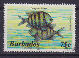 Barbados 1987 Mi. 628 X II    75 C Fische Fish Feldwebelfisch (Jahreszahl 1987) - Barbados (1966-...)