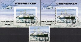 1.Eisbrecher 1984 Korea 2528,Block 191 A+B O 19€ Atomeisbrecher Schiff Lenin SU Bloque Hoja M/s Bloc Ship Sheet Bf Corea - Bases Antarctiques