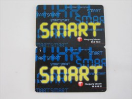 Chip Phonecard,the First Public Chip Phonecard,Samrt, Two Different Chip,a Pair,used - Hongkong