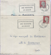 2 Lettres Paris XVIII Rue Et R. 1963 Et 1964 Flamme  =o " La Même Flamme Avec 2 Cachet Différents R.Duc Et Rue Duc - Storia Postale