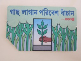 Urmet Magnetic Phonecard,BAN-03 Planting A Tree,used - Bangladesch