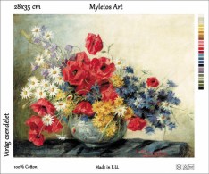 New Tapestry, Gobelin, Picture, Print, Floral Still Life, Bouquet, Poppy - Other & Unclassified