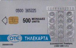 Telefonkarte Griechenland  Chip OTE   Nr.14  1993  0500  Aufl. 200.000 St. Geb. Kartennummer  365225 - Griechenland