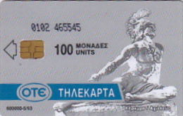 Telefonkarte Griechenland  Chip OTE   Nr.16  1993  Ø1Ø2  Aufl. 600.000 St. Geb. Kartennummer  303876 - Griechenland