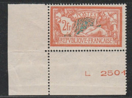 MERSON - YVERT N°145 ** - COIN DE FEUILLE NUMEROTE - 1900-27 Merson