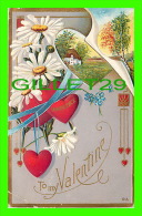 VALENTINE'S DAY -  INNOCENCE, TO MY VALENTINE TRAVEL IN 1912 - EMBOSSED - VALENTINE SERIES No 34 - - Saint-Valentin