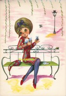 CPSM ENFANT ILLUSTRATEUR ** SEMI MODERN ARTIST SIGNED CHILDREN CARD **   A.  OLIVE ? - Dessins D'enfants