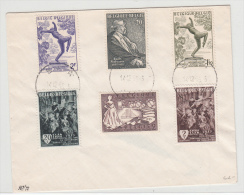 BELGIUM USED COVER 14/12/1955 COB 967, 968, 969/70 & 971/72 SPA VERS STRASBOURG - Covers & Documents