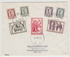 BELGIUM USED COVER 18/12/1956 COB 998/1004 SPA VERS STRASBOURG - Briefe U. Dokumente