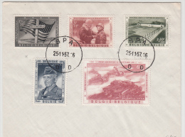 BELGIUM USED COVER 25/11/1957 COB 1032/36 SPA PATTON - Brieven En Documenten