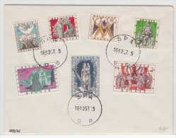 BELGIUM USED COVER 16/12/1957 COB 1039/45 SPA FOLKLORE - Covers & Documents