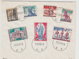 BELGIUM USED COVER 13/12/1958 COB 1082/88 SPA FOLKLORE - Covers & Documents