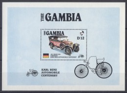 Gambia - 1986 100 Years Automotive Block (1) MNH__(TH-1061) - Gambia (1965-...)