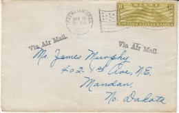 #C17 8-cent Air Mail Stamp, Freewater Oregon To Mandan North Dakota, 1930s Cover - 1c. 1918-1940 Brieven