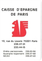 Calendrier 1975 - Caisse D´Epargne De Paris - Petit Format : 1971-80