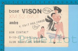 Sexy QSL -  Base Vison -  Bedford Quebec Canada.   ( XM-52.., CB Radio ) Recto/verso - CB