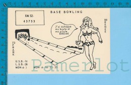 Sexy QSL -  Base Bowling -  Montreal Quebec Canada  ( XM-52.., CB Radio ) Recto/verso - CB-Funk