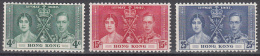 Hong Kong    Scott No.   151-53    Unused Hinged      Year  1937 - Nuevos