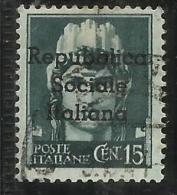 EMISSIONI LOCALI TERAMO 1944 CENT. 15 USATO USED - Ortsausgaben/Autonome A.