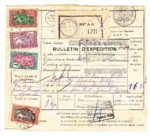 Paketkarte 13.11.1931 Sfax Auf Paketmarken Nach Genf Zoll Genève - Cartas & Documentos