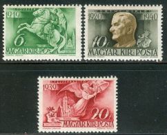 HUNGARY 1940 HISTORY Army People Men ADMIRAL HORTHY - Fine Set MNH - Unused Stamps