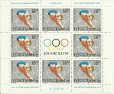 JUGOSLAVIA - YUGOSLAVIA 1970 OLYMPIC GAMES LOS ANGELES SHEET - GIOCHI OLIMPICI OLIMPIADI FOGLIETTO MNH - Blocks & Sheetlets