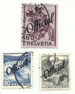 1942 - Svizzera S191 + S193 + S196 Soprastampato C3480 - Oficial