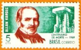 BRAZIL #1118 -  100 Years Of The Death Of Allan Kardec - Unused Stamps