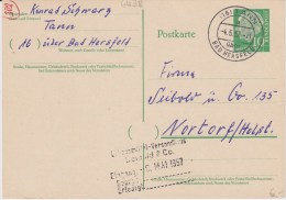 Bund Heuss P 31 PSt I Stempel Tann ü Bad Hersfeld 1957 - Postales - Usados