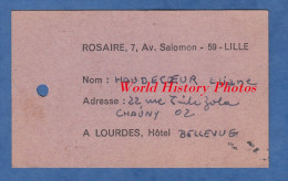 Ticket Ancien De Bagage - LOURDES - Wagon Du Train Direction Lourdes - Hôtel Bellevue - Autres & Non Classés