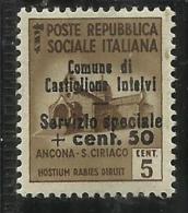 EMISSIONI LOCALI CASTIGLIONE D'INTELVI 1945  CENT. 50 SU 5 CENTESIMI MNH - Emissioni Locali/autonome