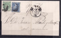 Spain1875: Edifil154,164 On Cover - Cartas & Documentos