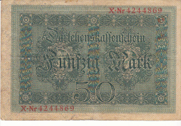 50 Mark Nr X Nr 4244869 Uitgegeven 5 Augustus 1914 - 50 Mark