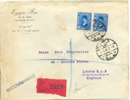 1938 Lettre De Le Caire Vers London, Recommande. Cover - Cartas & Documentos