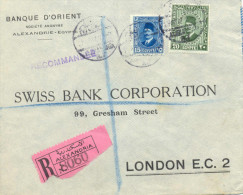 1932 Lettre De Alexandria Vers London, Recommande. Cover - Lettres & Documents