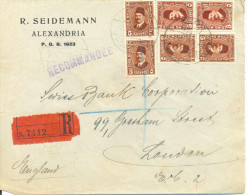 1929 Lettre De Alexandrie Vers London, Recommande. Cachet D'arrive Au Dos De London. Cover - Cartas & Documentos